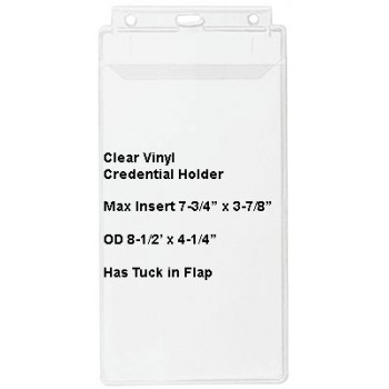 Vinyl Top Load 8.5" x 4.25" Credential Holder - 100 pack